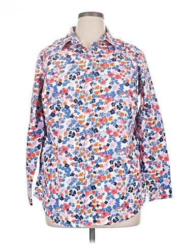 Lands' End 3/4 Sleeve Button-Down Shirt (view 1)