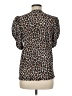 A.L.C. Animal Print Brown Short Sleeve Blouse Size M - photo 2