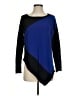 Joan Vass 100% Cashmere Color Block Blue Cashmere Pullover Sweater Size S - photo 1