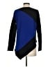 Joan Vass 100% Cashmere Color Block Blue Cashmere Pullover Sweater Size S - photo 2
