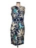 J. McLaughlin 100% Polyester Print Blue Cocktail Dress Size 10 - photo 1