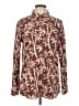 J. McLaughlin Print Brown Long Sleeve Button-Down Shirt Size L - photo 1