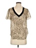Milly 100% Polyester Animal Print Gold Short Sleeve Blouse Size S - photo 1