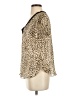 Milly 100% Polyester Animal Print Gold Short Sleeve Blouse Size S - photo 5