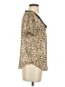 Milly 100% Polyester Animal Print Gold Short Sleeve Blouse Size S - photo 4