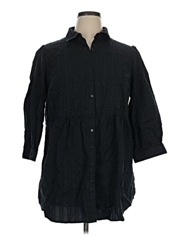 Motto 3/4 Sleeve Button-Down Shirt (view 1)