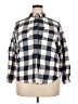 Lands' End Checkered-gingham Blue 3/4 Sleeve Button-Down Shirt Size 18 - photo 1