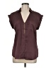 Express 100% Polyester Burgundy Short Sleeve Blouse Size M - photo 1