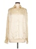 FRAME 100% Silk Metallic Solid White Ivory Long Sleeve Silk Top Size S - photo 1