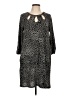 Apt. 9 Animal Print Black Casual Dress Size L - photo 1