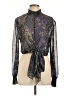 Olivaceous 100% Polyester Paisley Blue Long Sleeve Blouse Size L - photo 1