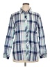 Talbots 100% Cotton Plaid Blue Long Sleeve Button-Down Shirt Size XL - photo 1