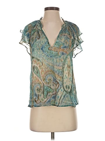 Lavender Brown Short Sleeve Blouse (view 1)