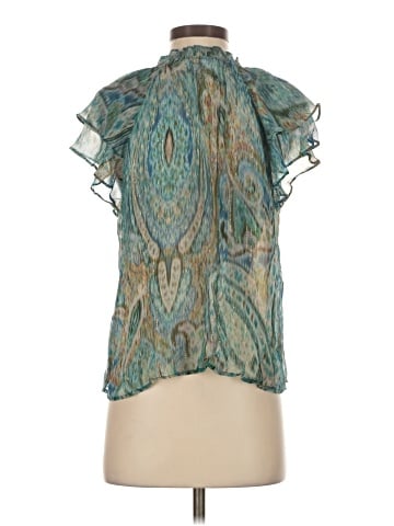Lavender Brown Short Sleeve Blouse (view 2)