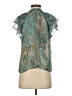 Lavender Brown Teal Short Sleeve Blouse Size S - photo 2