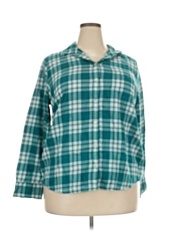 J.Crew Factory Store 3/4 Sleeve Button-Down Shirt (view 1)