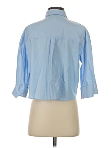 Zara 3/4 Sleeve Button-Down Shirt (view 2)