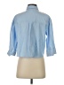 Zara Color Block Blue 3/4 Sleeve Button-Down Shirt Size S - photo 2