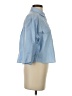 Zara Color Block Blue 3/4 Sleeve Button-Down Shirt Size S - photo 4