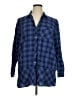 J.Jill 100% Cotton Plaid Blue Long Sleeve Button-Down Shirt Size XL - photo 1