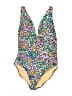 J.Crew Floral Yellow One Piece Swimsuit Size L - photo 1