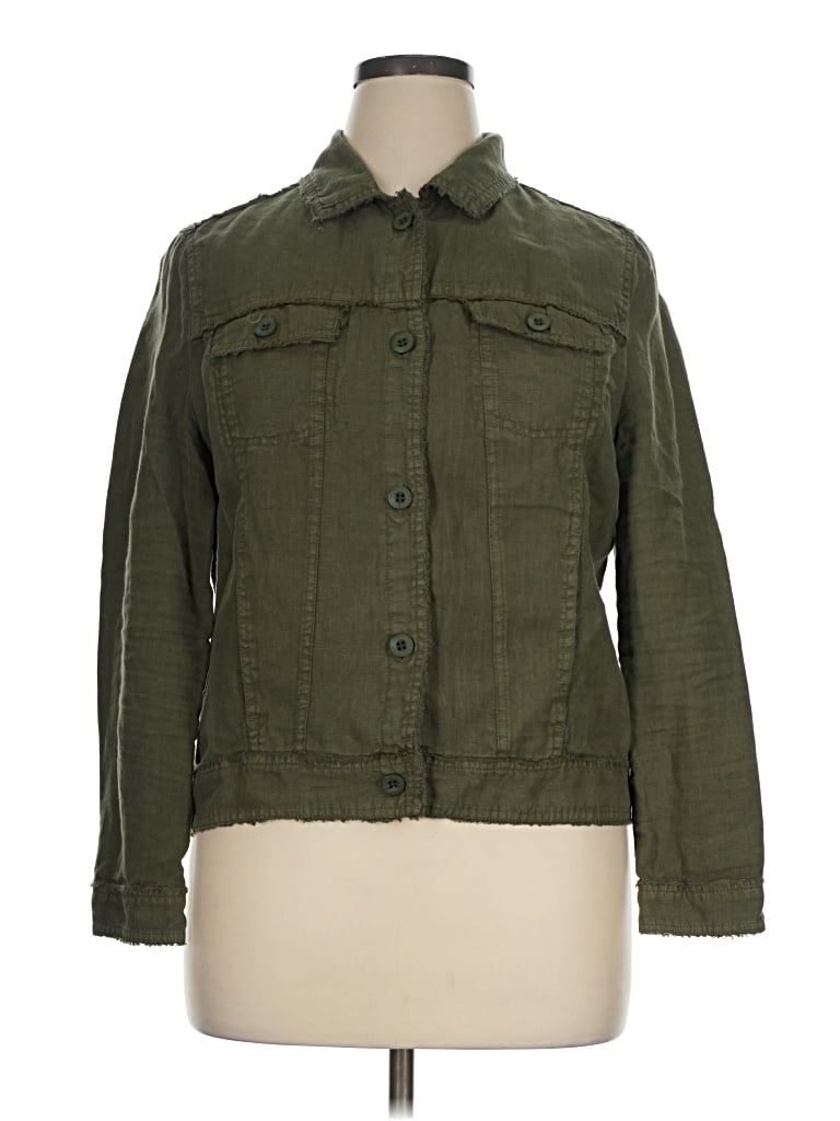 Pre-owned Lulu-b Long Sleeve Top Green Square Neckline Tops