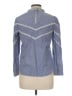 Sandro Chevron-herringbone Blue Long Sleeve Blouse Size Med (2) - photo 2