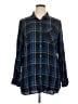 Talbots 100% Rayon Plaid Blue Long Sleeve Button-Down Shirt Size XL - photo 1