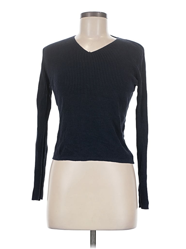 Pre-owned August Silk Silk Pullover Sweater In Black