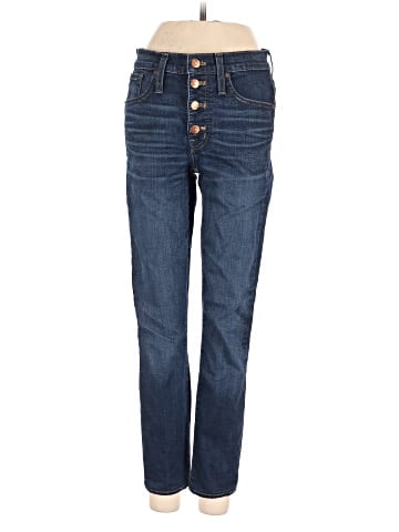 Madewell Tall 9" Mid-Rise Skinny Jeans in Hayes Wash: Button-Front Edition (view 1)
