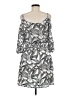 Bebe 100% Polyester Print Gray Casual Dress Size M - photo 2