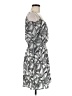 Bebe 100% Polyester Print Gray Casual Dress Size M - photo 4