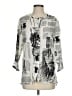 David Dart 100% Cupro Print Silver 3/4 Sleeve Blouse Size XS - photo 1