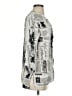 David Dart 100% Cupro Print Silver 3/4 Sleeve Blouse Size XS - photo 4