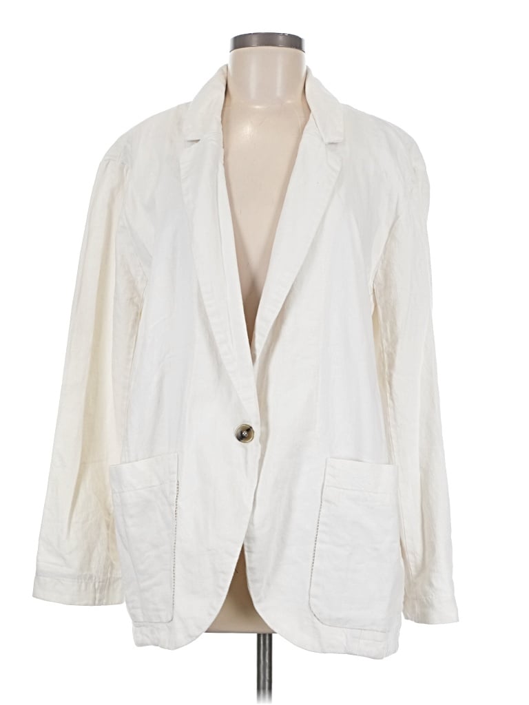 Pre-owned Free People Blazer Jacket In Ivory