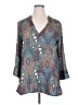 Zara Basic Paisley Teal 3/4 Sleeve Blouse Size XL - photo 1