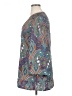 Zara Basic Paisley Teal 3/4 Sleeve Blouse Size XL - photo 5