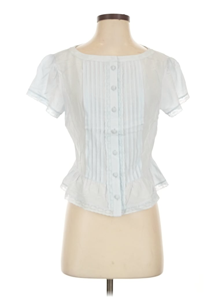 Pre-owned Frame Short Sleeve Blouse In White