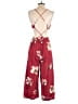 Re:named 100% Rayon Floral Red Jumpsuit Size S - photo 2