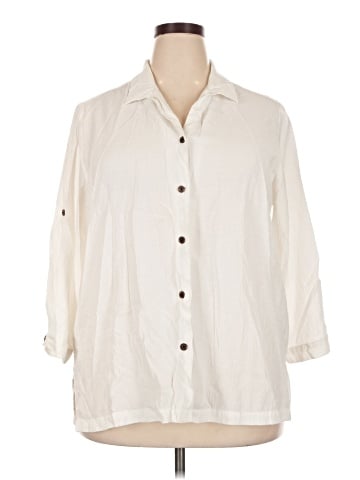 White Stag 3/4 Sleeve Button-Down Shirt (view 1)