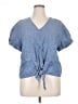Charter Club Blue Short Sleeve Blouse Size XL - photo 1