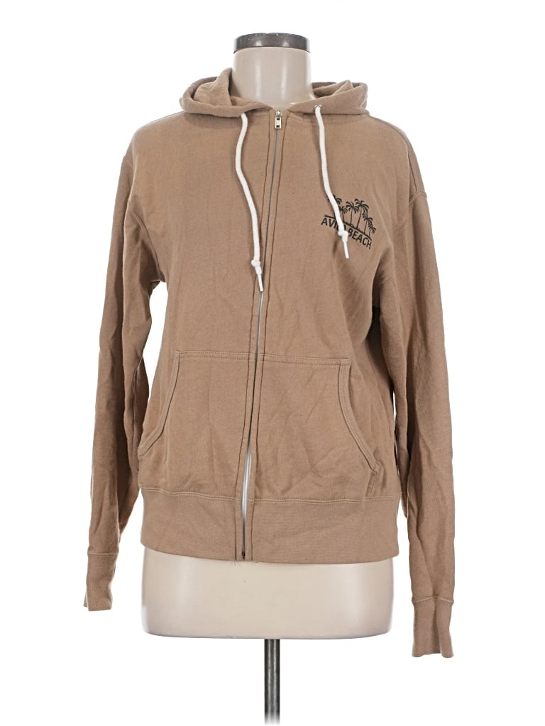 Pre-owned Independent Trading Company Zip Up Hoodie In Tan