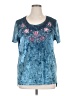 Curations Floral Blue Short Sleeve T-Shirt Size XL - photo 1