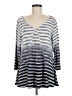 One World Gray 3/4 Sleeve Top Size M - photo 1