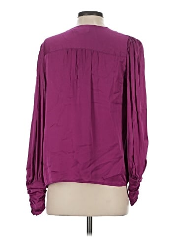 Intermix Long Sleeve Silk Top (view 2)