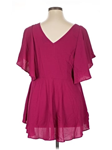City Chic Short Sleeve Blouse (view 2)