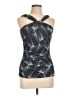 Classiques Entier Graphic Gray Teal Sleeveless Silk Top Size L - photo 1
