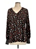 CAbi 100% Polyester Hearts Black Long Sleeve Blouse Size L - photo 1