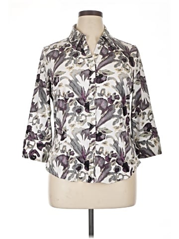 Essentials by Milano 3/4 Sleeve Button-Down Shirt (view 1)