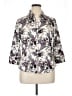 Essentials by Milano Floral Ivory 3/4 Sleeve Button-Down Shirt Size XL - photo 1